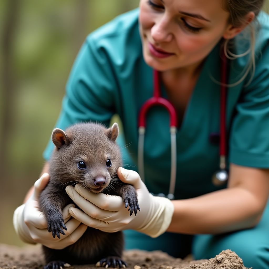 Conservation work with wombats